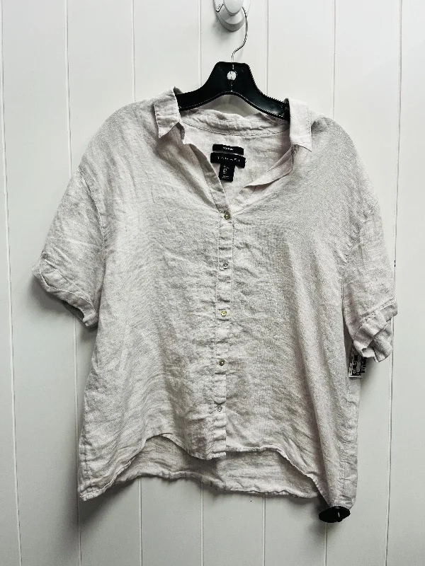 Cropped women's topsTop Short Sleeve By Tahari By Arthur Levine In Grey, Size: L