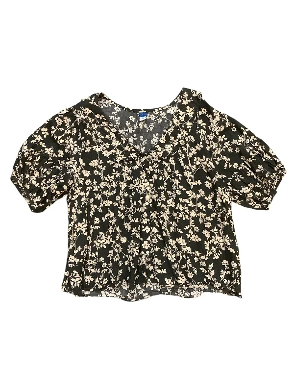 Suede women's topsTop Short Sleeve Basic By Old Navy In Green & Tan, Size: L