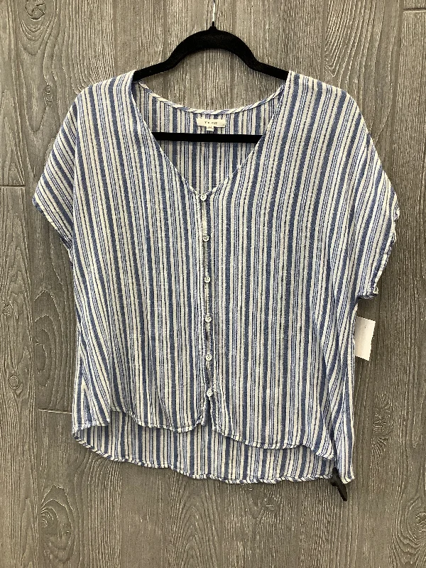 Metallic women's topsTop Short Sleeve By Maurices In Striped Pattern, Size: M