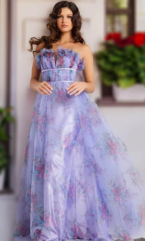 Cocktail dresses for womenJovani 39151 - High Waist Floral Dress