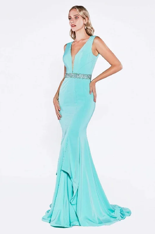 Day dresses for everyday wearCinderella Divine - P107 Beaded Waist Evening Dress