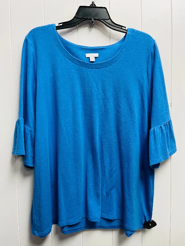 Neon women's topsTop Short Sleeve By J. Jill In Blue, Size: L