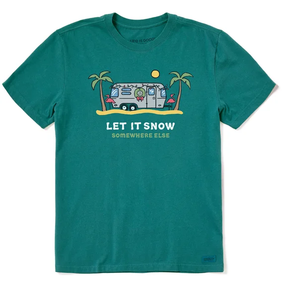 breathable short-sleeved men's topsMen's Let It Snow Camper Crusher Tee
