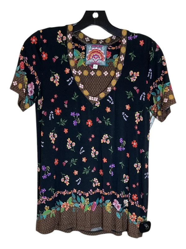 Solid color women's topsTop Short Sleeve By Johnny Was In Black, Size: Xs