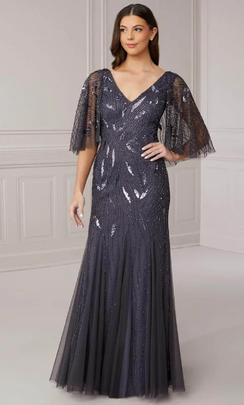 High-low hem dresses for womenAdrianna Papell Platinum 40417 - V Neck and Back Dress