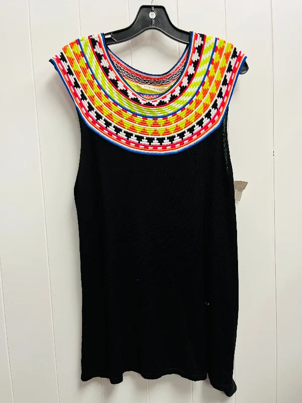 Affordable women's topsTop Short Sleeve By Soft Surroundings In Black & Orange, Size: Xl