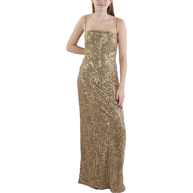 Bell sleeve dresses for womenLauren Ralph Lauren Womens Sequined Long Evening Dress