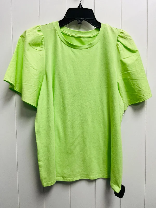 Polka dot women's topsTop Short Sleeve By A New Day In Green, Size: L