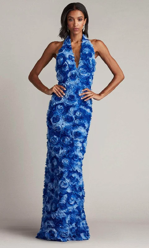 Plus-size dresses for womenTadashi Shoji CFI24309L - Halter Rosette Applique Evening Gown