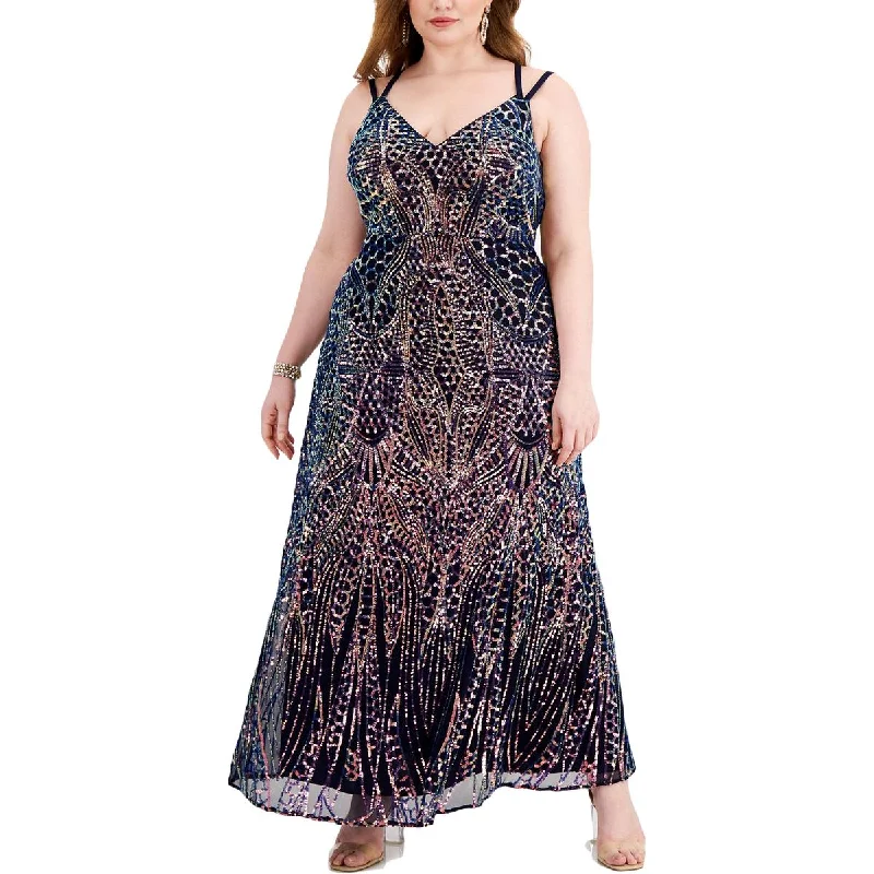 Solid color dresses for womenMorgan & Co. Womens Plus Sequined Long Evening Dress