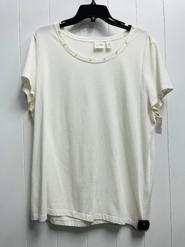Spaghetti strap women's topsTop Short Sleeve By Chicos In White, Size: Xl
