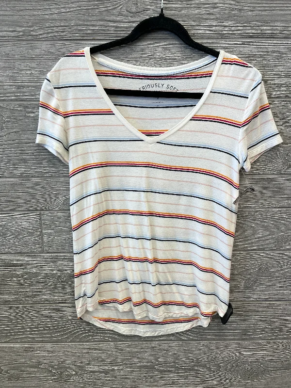 Navy blue women's topsTop Short Sleeve By Clothes Mentor In Striped Pattern, Size: Xs