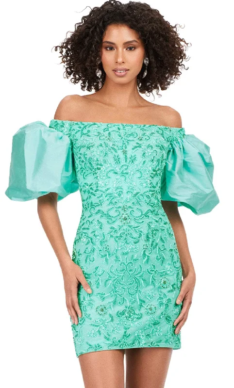 Plus-size dresses for womenAshley Lauren 4609 - Off Shoulder Dress