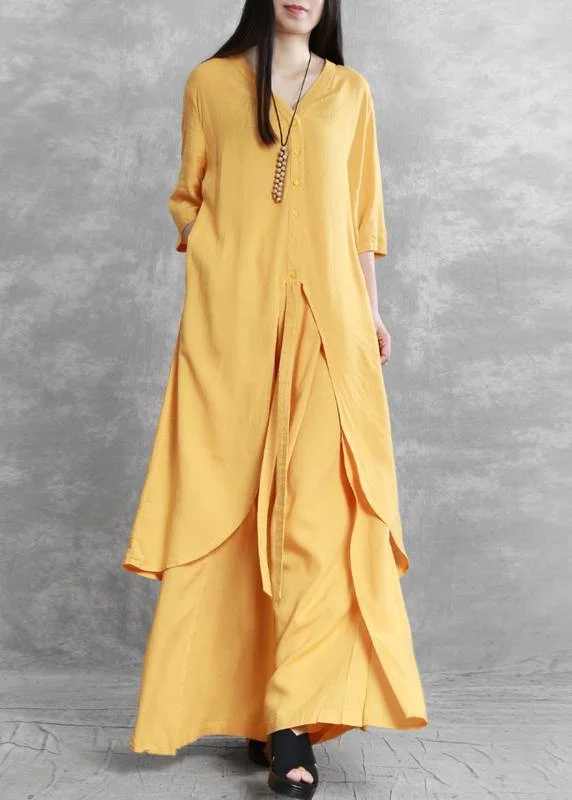 Scoop neck women's tops2025 summer new irregular long shirt draped casual two-piece suit