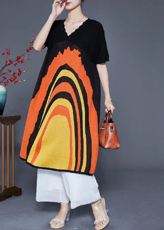 Velvet dresses for womenWomen Black V Neck Patchwork Print Silk Vacation Dresses Summer