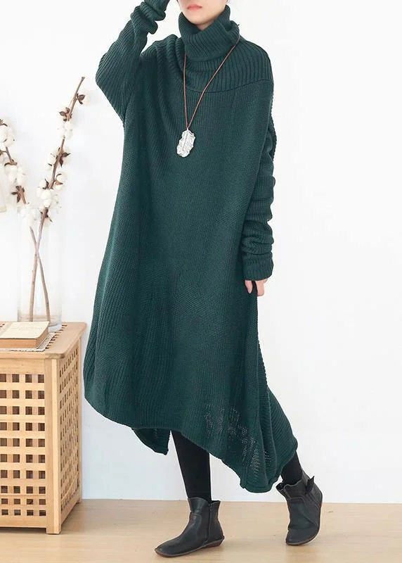 Camo women's sweaterback open Sweater high neck dress outfit Moda blackish green  Hipster knitted tops