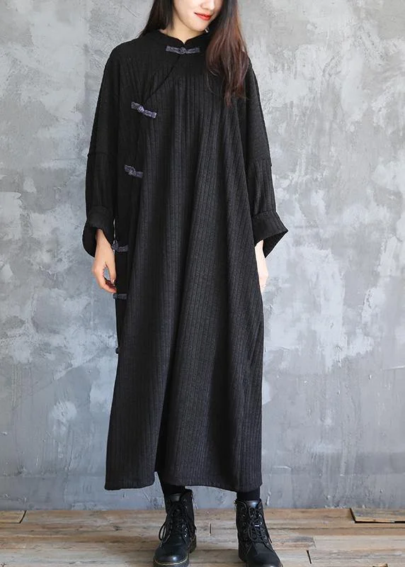Layering women's sweaterChunky black Sweater weather Quotes stand collar Fuzzy fall knit dresses