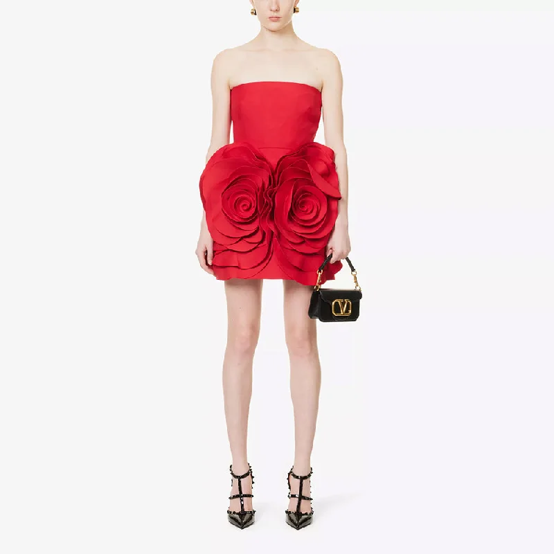 Festival dresses for music and arts eventsStrapless Sleeveless Flower Mini Dress ZNSBA742