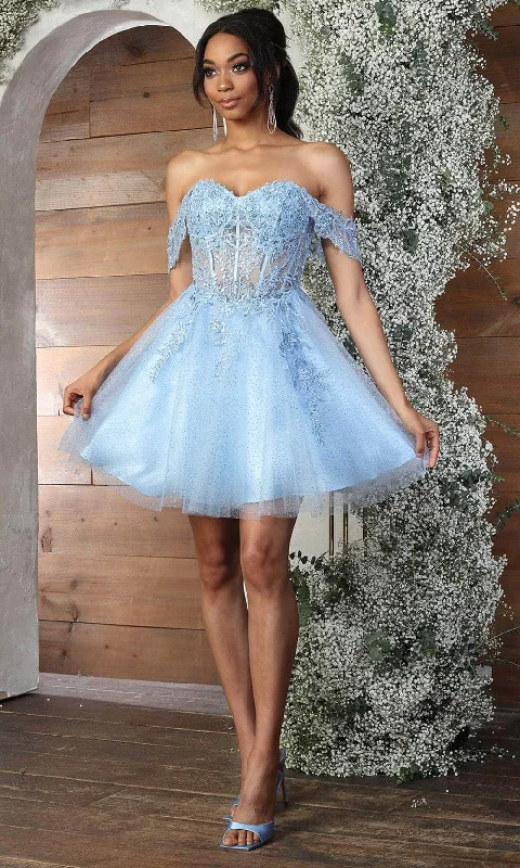 women's suit sets with notched collarsMay Queen MQ2080 - Sheer Corset Cocktail Dress