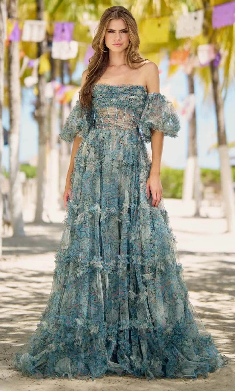 women's suit sets with stretch fabricsSherri Hill 56008 - Floral Corset Gown