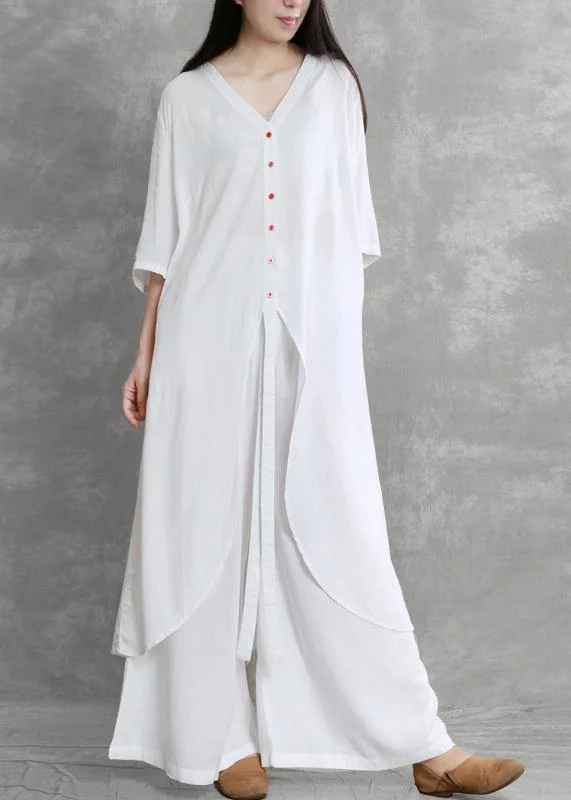 Racerback women's topsSummer suit white was thin two-piece literary goddess shirt