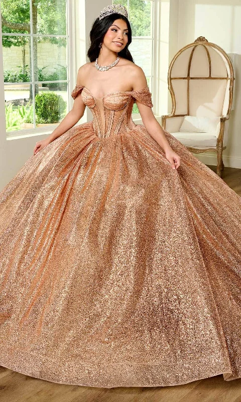 women's suit sets with exposed buttonsRachel Allan RQ2183 - Corset Gleaming Tulle Ballgown