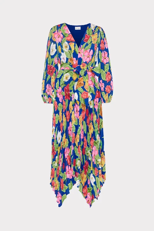 women's suit sets with glossy finishesLiora Tulip Rosette Pleated Dress