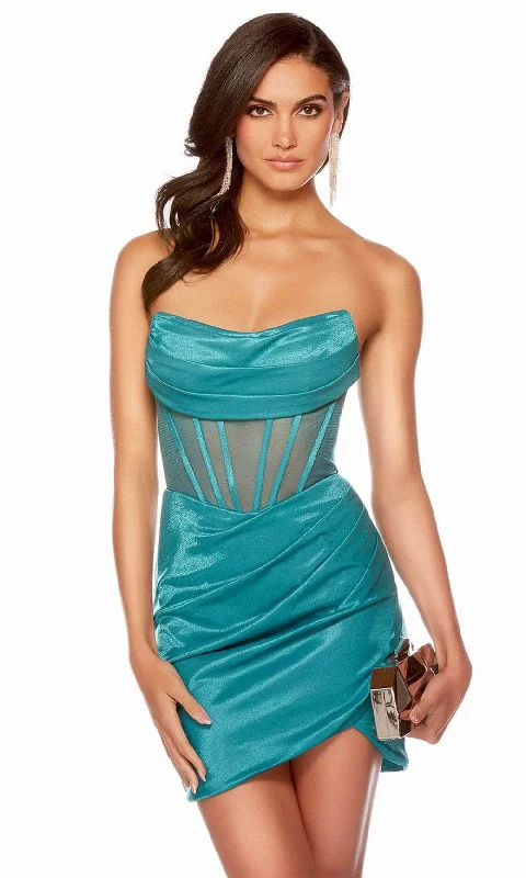 women's suit sets for petite sizesAlyce Paris 4713 - Corset Strapless Cocktail Dress