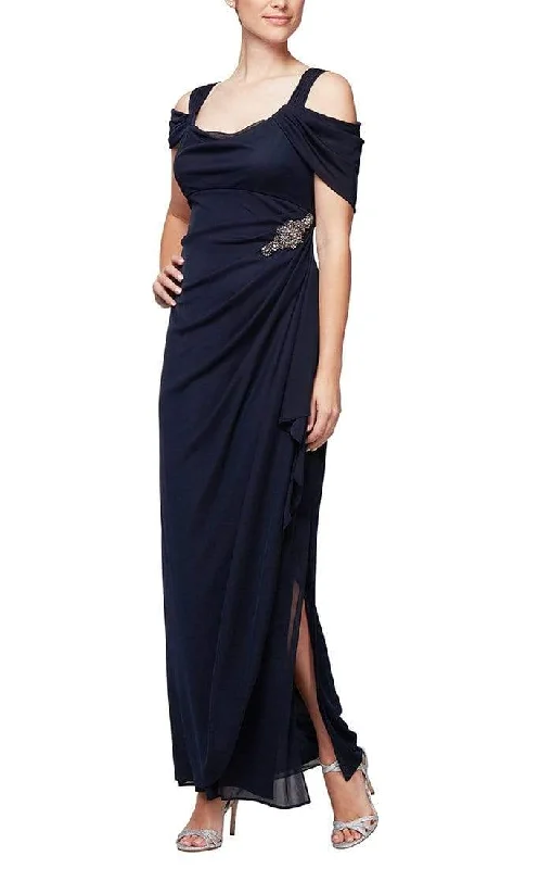 Lace dresses for womenAlex Evenings - 232902 Cold Shoulder Long Gown With Slit