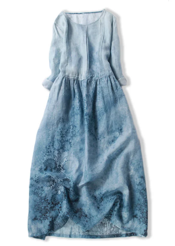 One-shoulder dresses for womenFitted Blue O-Neck Patchwork Tunic Long Dresses Half Sleeve