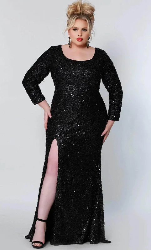 women's suit sets with slim fitsSydney's Closet - SC7320 Scoop Sequin Evening Dress