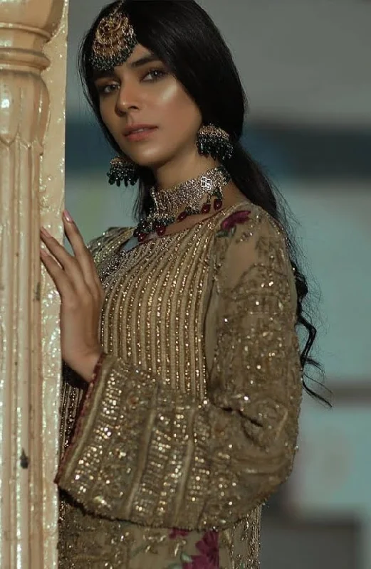 Button-down women's topsHand-embroidered Shirt And Shalwar with a Dual Color Dupatta