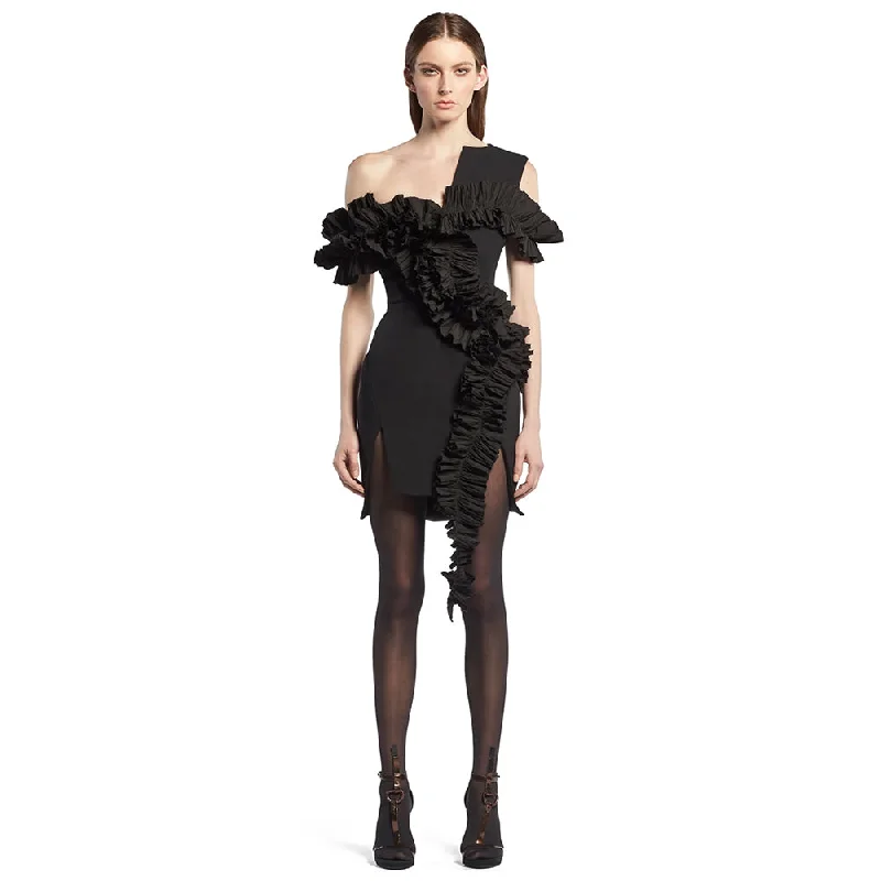 Vintage-inspired dresses for retro fashion loversShort Sleeve Side Slit Mini Bodycon Dress PF23150
