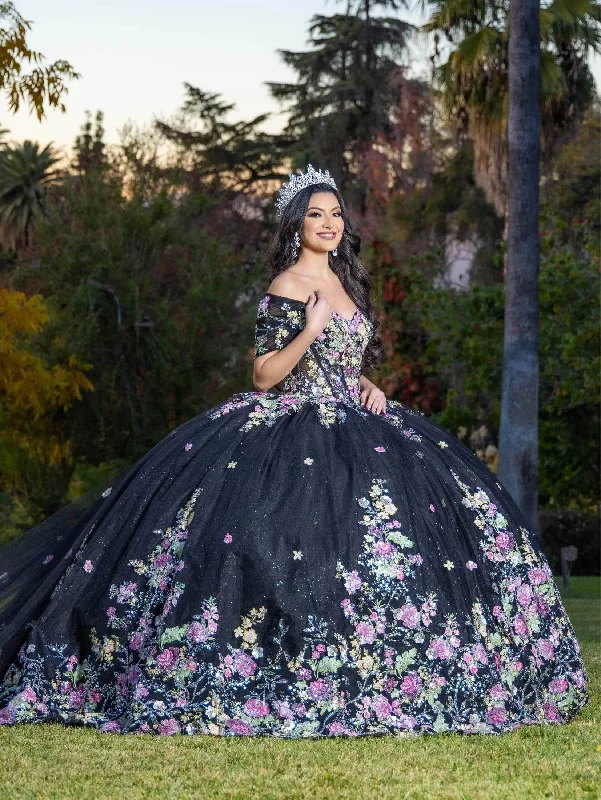 formal women's attire setsLizluo Quince 26088 - Floral Embellished Corset Ballgown