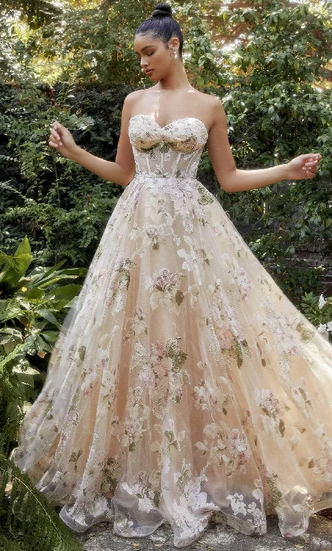 women's suit sets for plus sizesAndrea and Leo A1134 - Floral Corset Bodice Ballgown