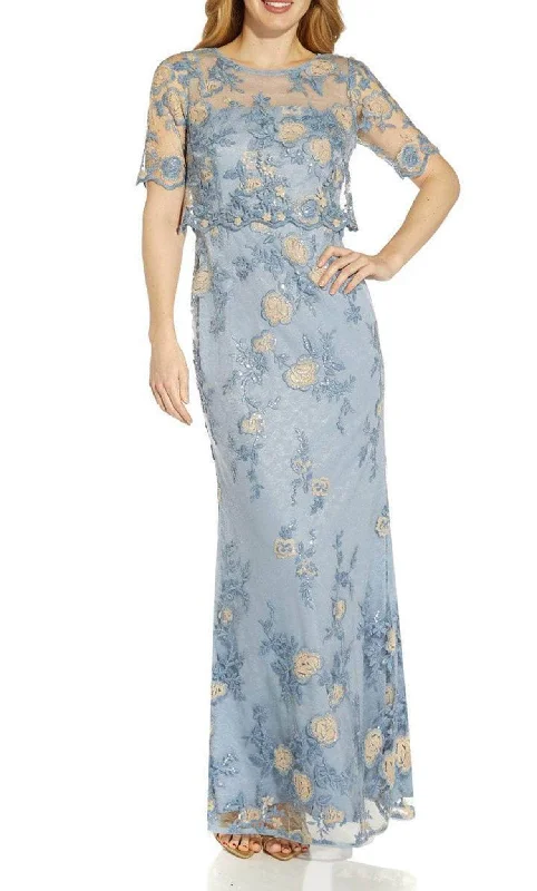 Plus-size dresses for womenAdrianna Papell AP1E209538 - Illusion Floral Long Gown