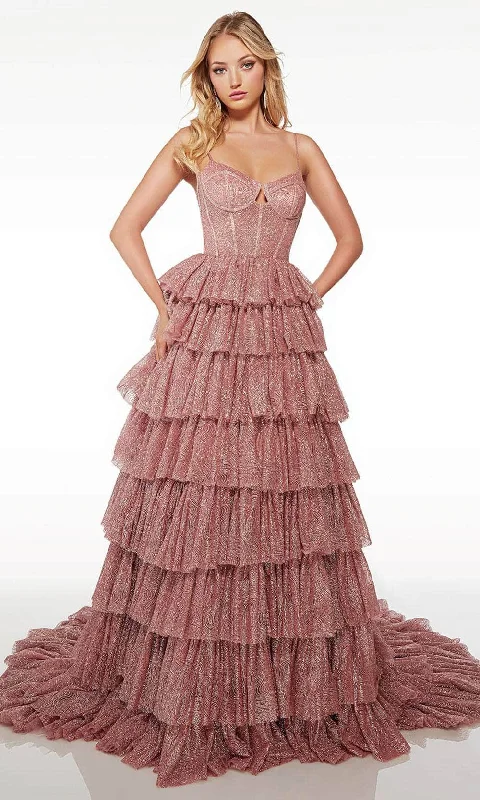 women's suit sets with sheer overlaysAlyce Paris 61526 - Corset Sleeveless Ballgown