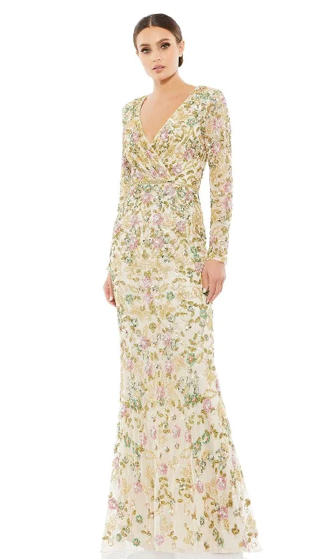 Velvet dresses for winterMac Duggal - 5503 Sequined Floral Long Gown