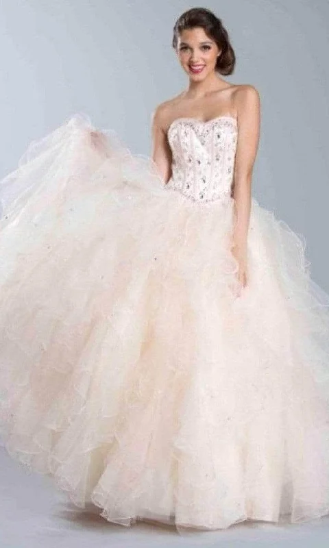 women's three-piece suit setsTrevi Collection - LH031 Strapless Corset Tiered Ballgown