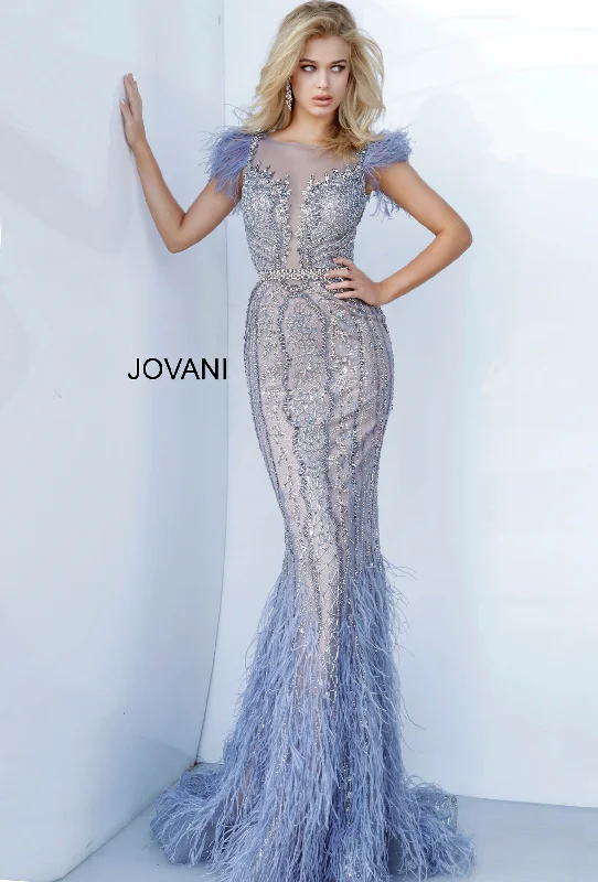 A-line dresses for womenJovani Couture 02326 Long Feather Mermaid Pageant Dress Mermaid Evening Gown