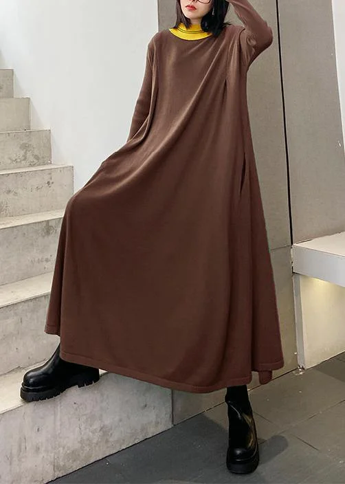 Soft pink women's sweaterChristmas o neck Extra large hem Sweater dress outfit Design chocolate Hipster sweater dresses