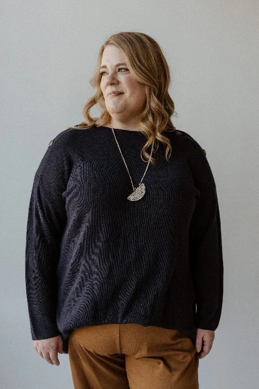 Limited edition women's sweaterTEXTURED SWEATER DRESS WITH BUTTON DETAIL