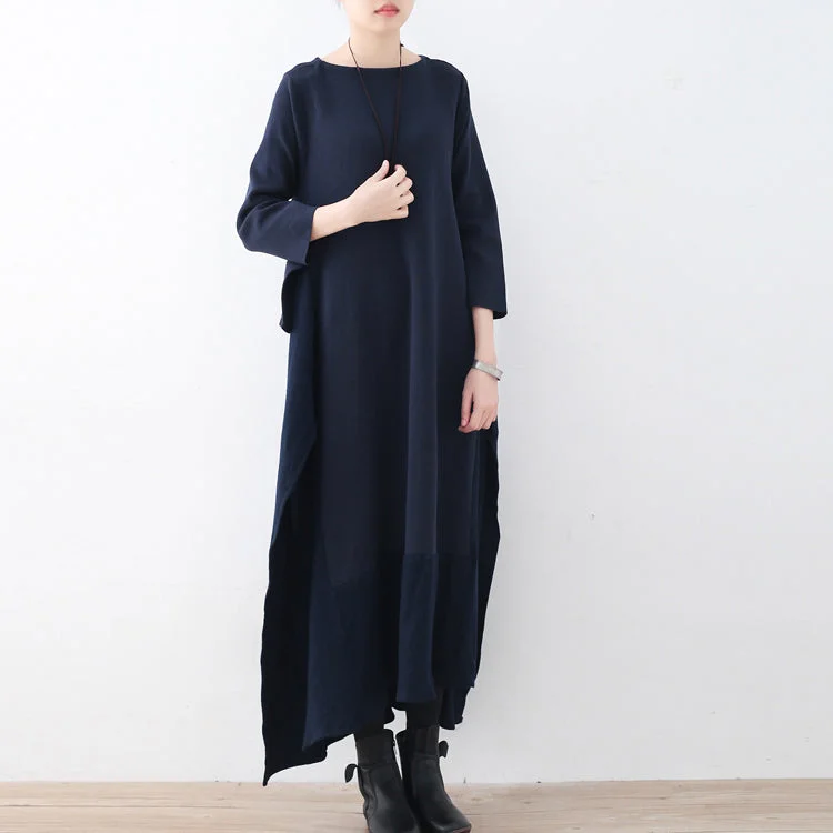 Animal print women's sweaterboutique bark blue sweater dresses plus size clothing sweater women side open fall dresses faux two pieces