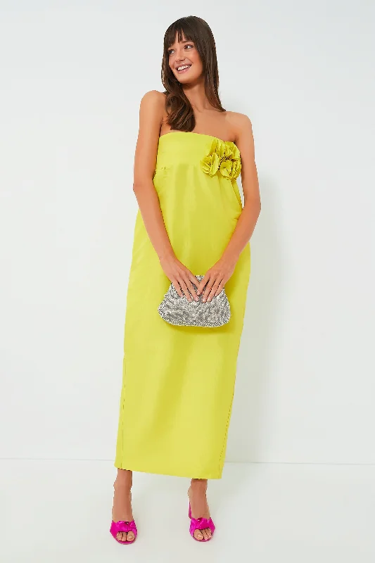 women's suit sets for partiesNeon Yellow Rosseta Dress