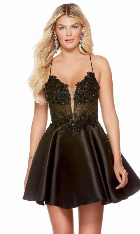 women's suit sets with polka dotsAlyce Paris 3170 - Foliage Beaded Corset Homecoming Dress