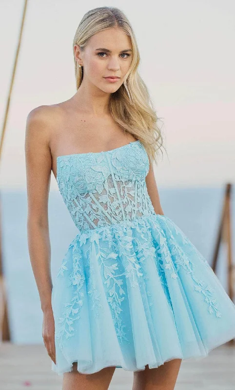 casual women's wear setsSherri Hill 55833 - Corset Tulle Cocktail Dress