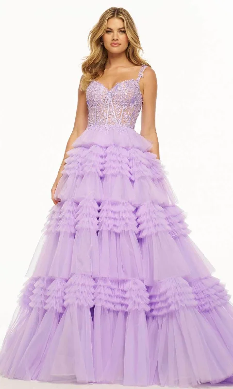 women's suit sets with single-breasted jacketsSherri Hill 56019 - Lace Corset Ballgown