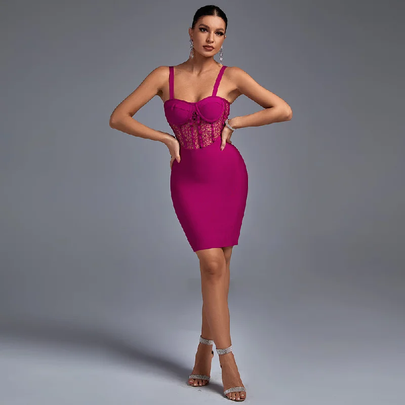 Sustainable dresses for eco-conscious womenStrappy Sleeveless Striped Mini Bandage Dress PF20012