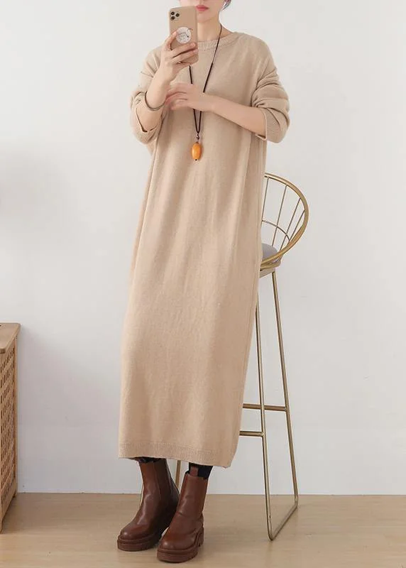 Metallic women's sweaterChristmas warm Sweater o neckweather DIY nude oversized knit dresses