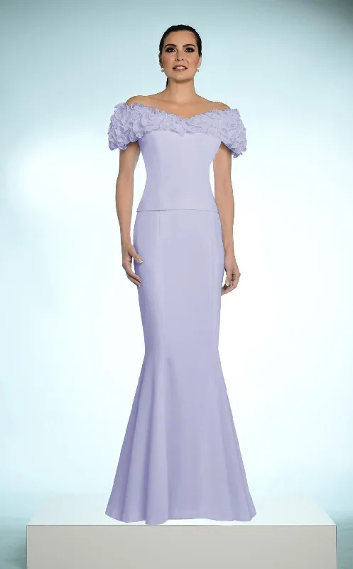 women's suit sets with lace detailingAlexander by Daymor - 2003 Rosette Ruffles Off Shoulder Evening Dress